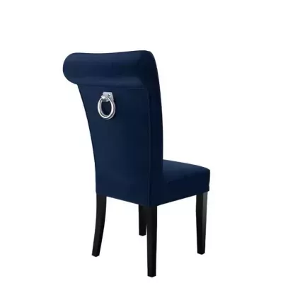 Luxusná jedálenská stolička NOSSEN 3 - čierna / modrá / chrómované klopadlo