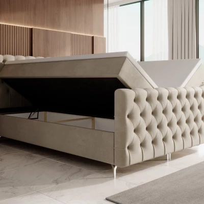 Čalúnená posteľ 180x200 ADRIA COMFORT PLUS s úložným priestorom - béžová