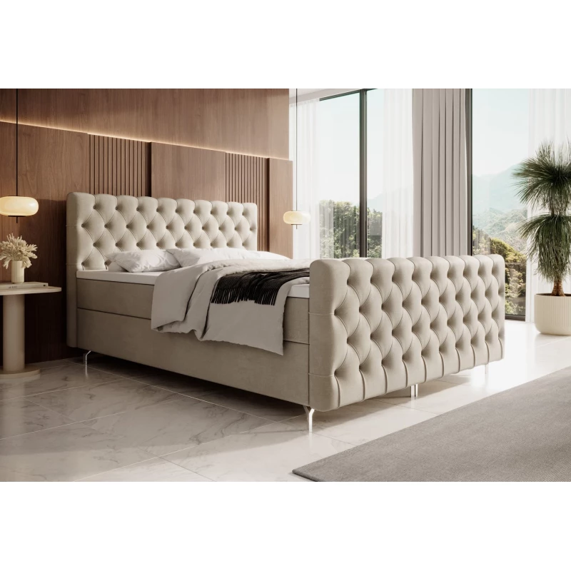 Čalúnená posteľ 180x200 ADRIA COMFORT PLUS s úložným priestorom - béžová