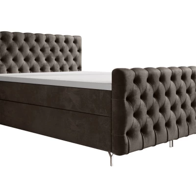 Čalúnená posteľ 160x200 ADRIA PLUS s úložným priestorom - hnedá