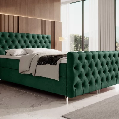 Čalúnená posteľ 120x200 ADRIA PLUS s úložným priestorom - zelená