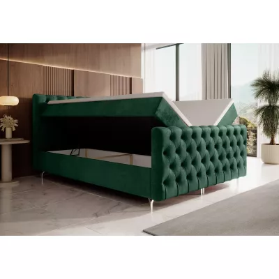 Čalúnená posteľ 140x200 ADRIA PLUS s úložným priestorom - zelená