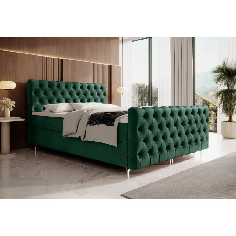 Čalúnená posteľ 180x200 ADRIA PLUS s úložným priestorom - zelená