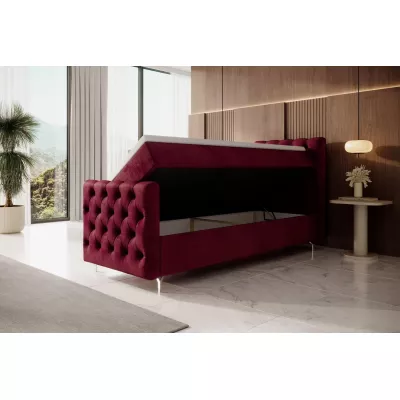 Čalúnená posteľ 80x200 ADRIA PLUS s úložným priestorom - pravá, červená