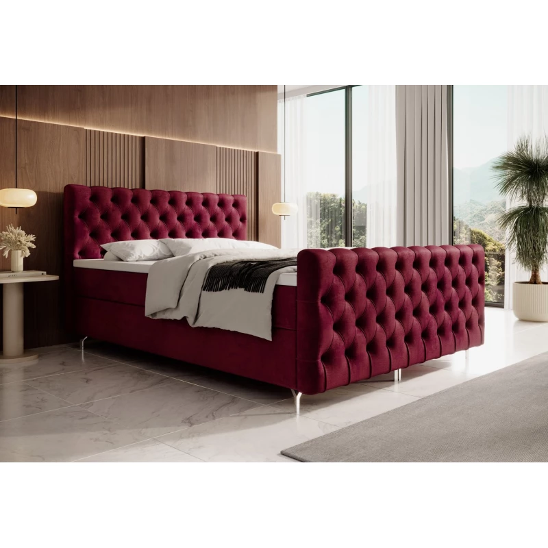 Čalúnená posteľ 160x200 ADRIA PLUS s úložným priestorom - červená