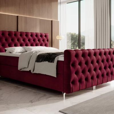 Čalúnená posteľ 200x200 ADRIA PLUS s úložným priestorom - červená