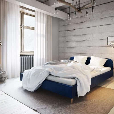 Čalúnená posteľ s úložným priestorom LETICIA - 180x200, modrá