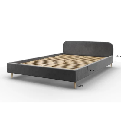 Čalúnená posteľ s úložným priestorom LETICIA - 160x200, modrá