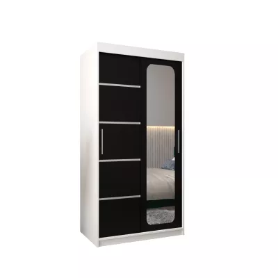 Zrkadlová skriňa DONICELA 3 - 100 cm, biela / čierna