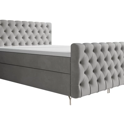 Čalúnená posteľ 160x200 ADRIA PLUS s úložným priestorom - svetlo šedá