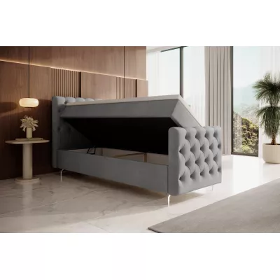 Čalúnená posteľ 90x200 ADRIA COMFORT PLUS s úložným priestorom - ľavá, svetlo šedá