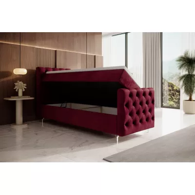 Čalúnená posteľ 80x200 ADRIA COMFORT PLUS s úložným priestorom - ľavá, červená