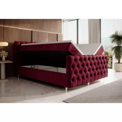 Čalúnená posteľ 140x200 ADRIA COMFORT PLUS s úložným priestorom - červená