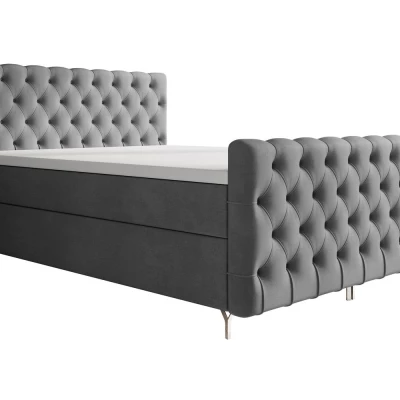 Čalúnená posteľ 120x200 ADRIA PLUS s úložným priestorom - šedá
