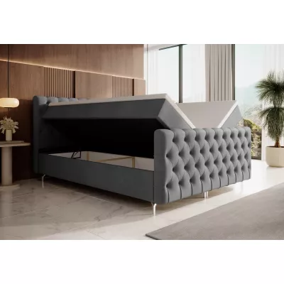 Čalúnená posteľ 180x200 ADRIA COMFORT PLUS s úložným priestorom - šedá