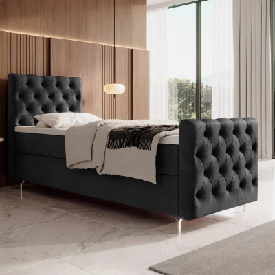 Čalúnená posteľ 80x200 ADRIA PLUS s úložným priestorom - ľavá, svetlo grafitová