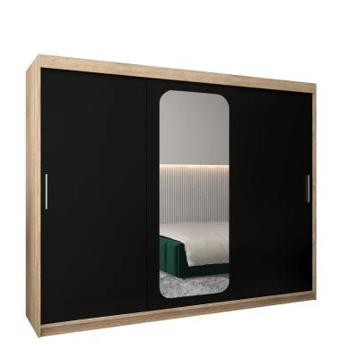 Zrkadlová skriňa DONICELA 1 - 250 cm, sonoma / čierna