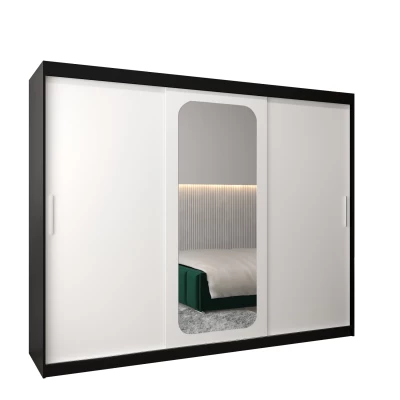 Zrkadlová skriňa DONICELA 1 - 250 cm, čierna / biela