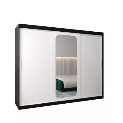 Zrkadlová skriňa DONICELA 1 - 250 cm, čierna / biela