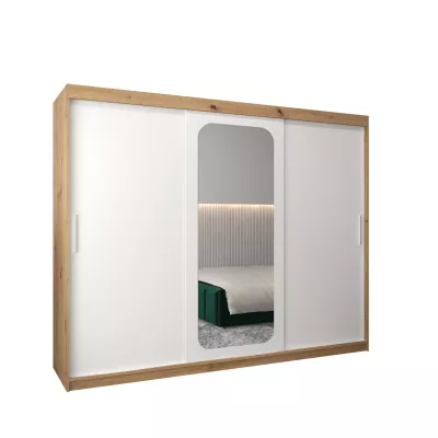 Zrkadlová skriňa DONICELA 1 - 250 cm, artisan / biela