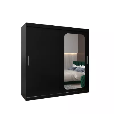 Zrkadlová skriňa DONICELA 1 - 200 cm, čierna