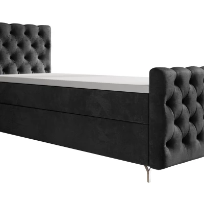 Čalúnená posteľ 80x200 ADRIA COMFORT PLUS s úložným priestorom - pravá, svetlo grafitová