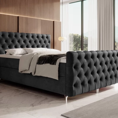 Čalúnená posteľ 160x200 ADRIA PLUS s úložným priestorom - svetlo grafitová