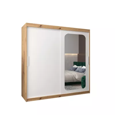 Zrkadlová skriňa DONICELA 1 - 200 cm, artisan / biela