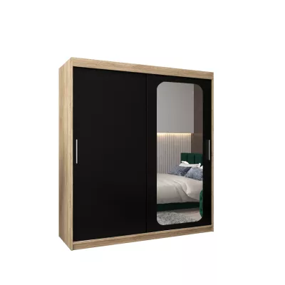 Zrkadlová skriňa DONICELA 1 - 180 cm, sonoma / čierna