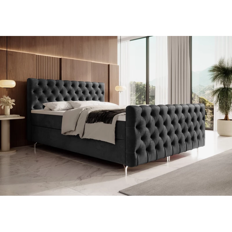 Čalúnená posteľ 160x200 ADRIA COMFORT PLUS s úložným priestorom - svetlo grafitová