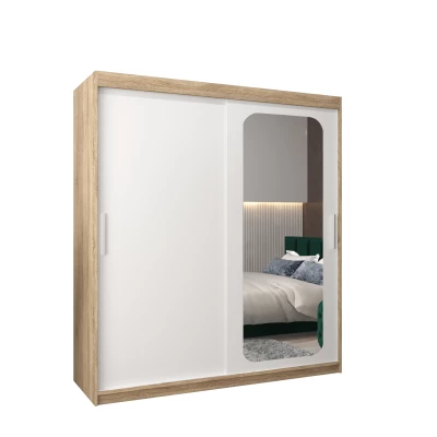 Zrkadlová skriňa DONICELA 1 - 180 cm, sonoma / biela
