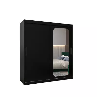 Zrkadlová skriňa DONICELA 1 - 180 cm, čierna