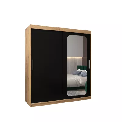 Zrkadlová skriňa DONICELA 1 - 180 cm, artisan / čierna