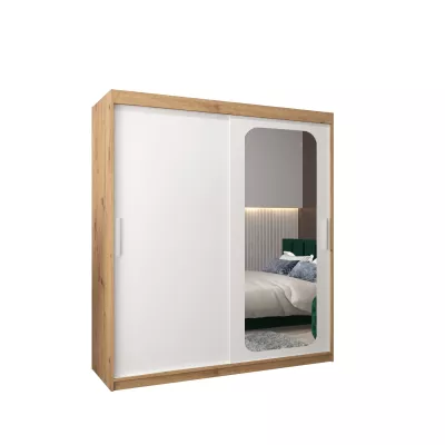 Zrkadlová skriňa DONICELA 1 - 180 cm, artisan / biela