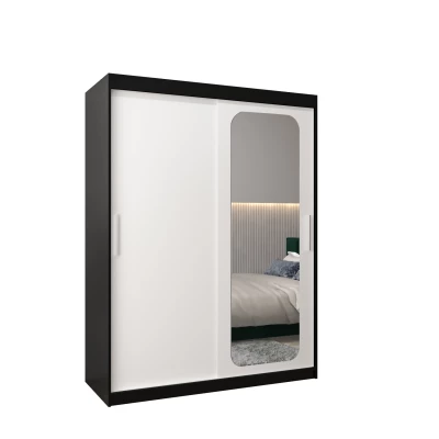 Zrkadlová skriňa DONICELA 1 - 150 cm, čierna / biela