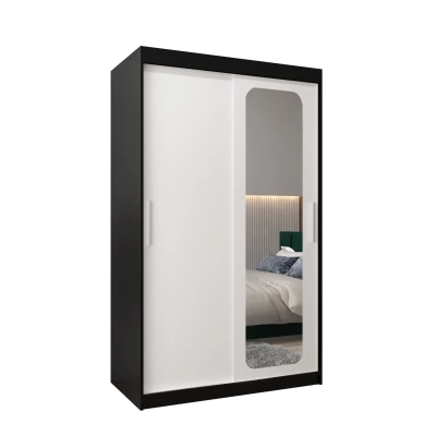 Zrkadlová skriňa DONICELA 1 - 120 cm, čierna / biela