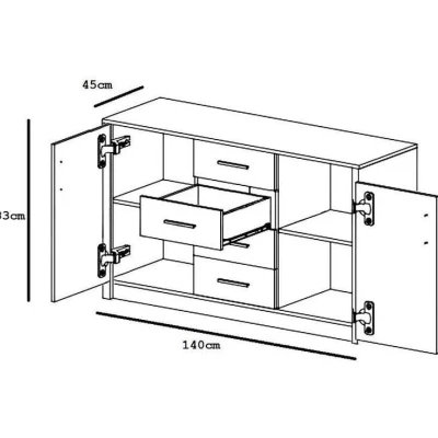 Kombinovaná komoda LILLY - dub craft