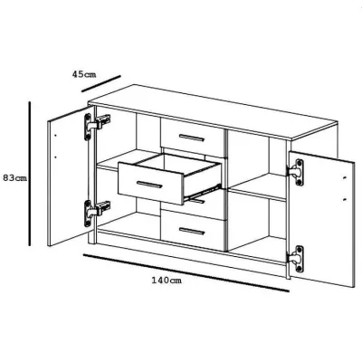 Kombinovaná komoda LILLY - dub craft