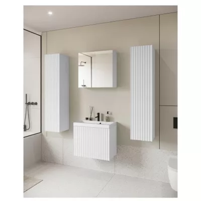 Kúpeľňový set so zrkadlom IZORIA XL 2 - biela + umývadlo ZDARMA