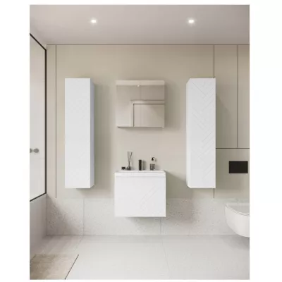 Kúpeľňový set so zrkadlom IZORIA XL 1 - biela + umývadlo ZDARMA