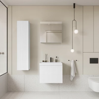 Kúpeľňová zostava so zrkadlom IZORIA 2 - biela + umývadlo ZDARMA
