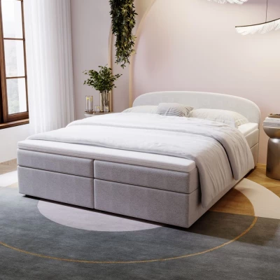 Čalúnená posteľ 180x200 KIRSTEN 2 s úložným priestorom - svetlo šedá
