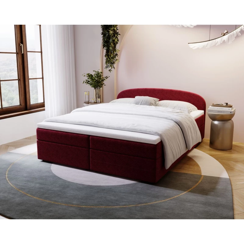 Čalúnená posteľ 180x200 KIRSTEN 2 s úložným priestorom - červená