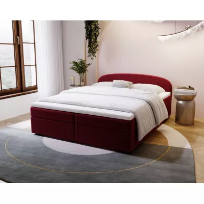 Čalúnená posteľ 180x200 KIRSTEN 2 s úložným priestorom - červená