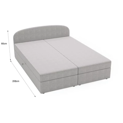 Čalúnená posteľ 180x200 KIRSTEN 2 s úložným priestorom - šedá