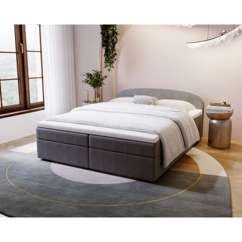 Čalúnená posteľ 160x200 KIRSTEN 2 s úložným priestorom - šedá