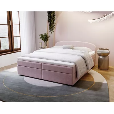 Čalúnená posteľ 160x200 KIRSTEN 2 s úložným priestorom - ružová