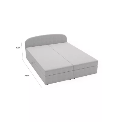 Čalúnená posteľ 140x200 KIRSTEN 2 s úložným priestorom - svetlo šedá