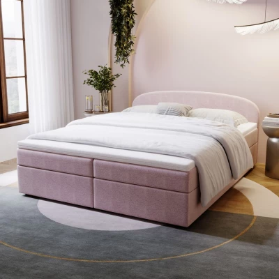 Čalúnená posteľ 140x200 KIRSTEN 2 s úložným priestorom - ružová