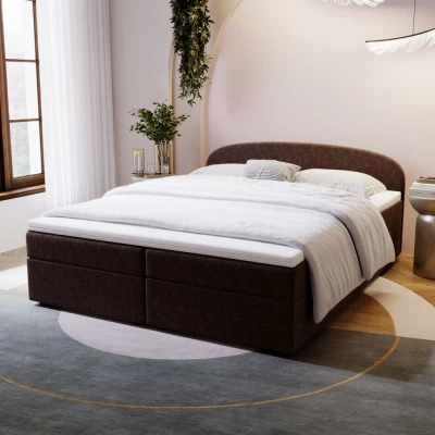 Čalúnená posteľ 140x200 KIRSTEN 2 s úložným priestorom - svetlo hnedá